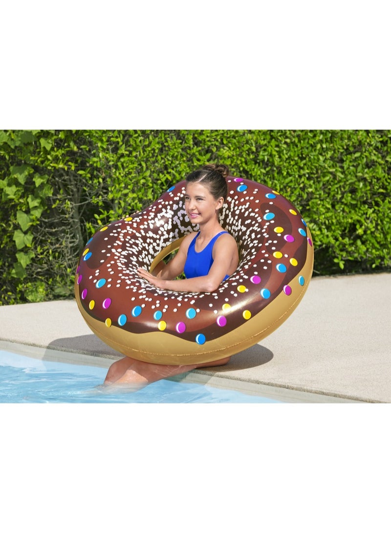 بست واي عوامة سباحة على شكل دونات - لون بني - من Bestway - بقطر 107 سم | للبالغين والأطفال +12 سنة - Image 5