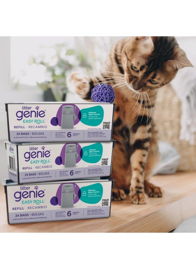 Litter Genie - Litter Genie Easy Roll Refill Bags (1-Pack) | Includes a 6-month long lasting roll of 24 Bags | Ultimate Odor Control Cat Litter Bags - Image 1