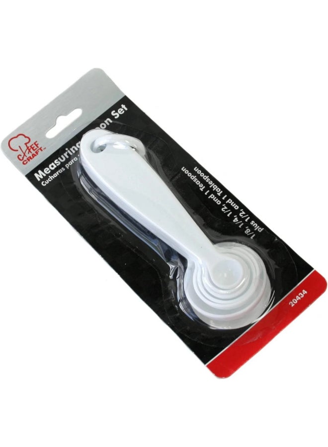 Chef Craft 6-Piece Dishwasher Safe Plastic Measuring Spoon Set White 51.613 x 20.32 x 7.62 cm 20434 - Image 3