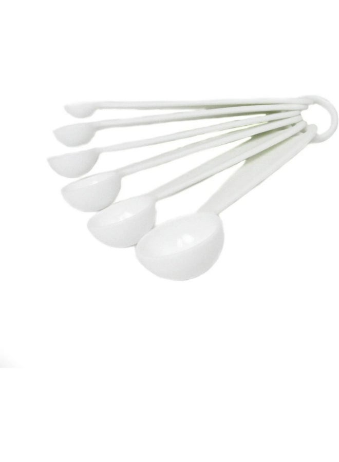 Chef Craft 6-Piece Dishwasher Safe Plastic Measuring Spoon Set White 51.613 x 20.32 x 7.62 cm 20434 - Image 2