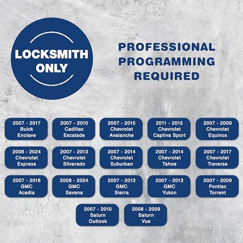 KeylessOption Key Fob Replacement for 2007 2008 2009 2010 2011 2012 2013 2014 2015 2016 2017 Buick Cadillac Chevrolet Chevy GMC Pontiac Saturn Remote, 3-Button 15913420, Locksmith Required 2011+ - Image 3