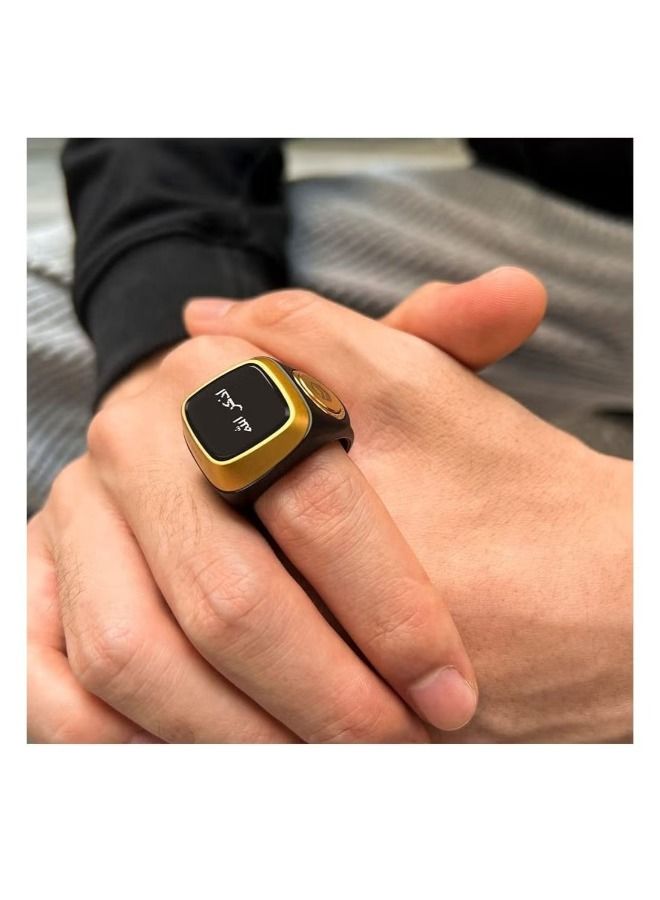 iQIBLA IQibla Zikr lite Smart Tasbih Tally Counter Ring Zikr Digital Tasbih 5 Prayer Time Reminder Bluetooth Black 18mm - Image 4