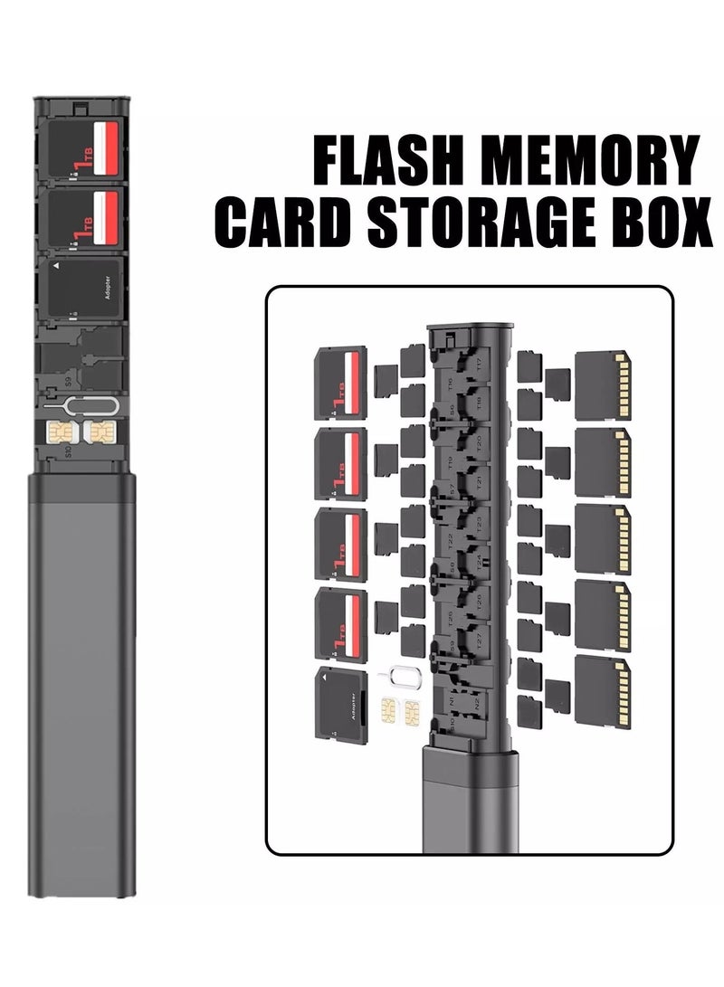 Budi Micro SD SDXC SDHC TF Card Storage Box With Sim Card Pin Box Store 27 TF Card And 10 SD Card and 2 Nano SIM Card - Image 1