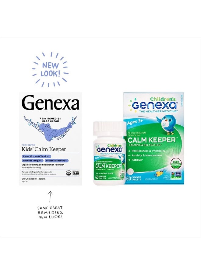 Genexa Kid's Calm Keeper Stress Relief for Kids | Reduces Fatigue & Eases Tension | Soothing Natural Vanilla & Lavender Flavor | Certified Vegan, Gluten Free, & Non-GMO | 60 Chewable Tablets  - Image 2