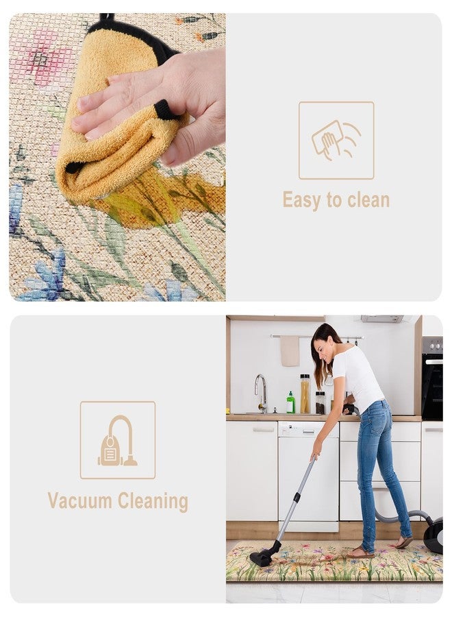 KIMODE Anti Fatigue Kitchen Mat, Cushioned Farmhouse Kitchen Runner, Non Slip Waterproof Kitchen Mat for Floor, Memory Foam Standing Desk Mat for Laundry, Office, Sink Brown 17.3"x59" - Image 5