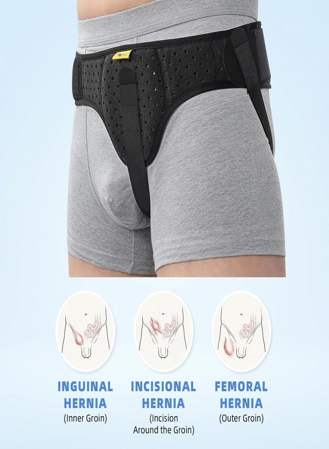 TENB Inguinal Hernia Belt for Men & Women | Adjustable Hernia Support Truss for Left or Right Side | Effective Support Before and After Surgery | Discreet & Breathable Under Clothing | Black, M - Image 2