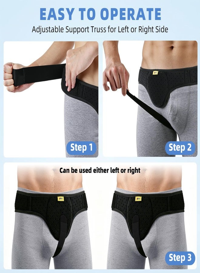 TENB Inguinal Hernia Belt for Men & Women | Adjustable Hernia Support Truss for Left or Right Side | Effective Support Before and After Surgery | Discreet & Breathable Under Clothing | Black, M - Image 4
