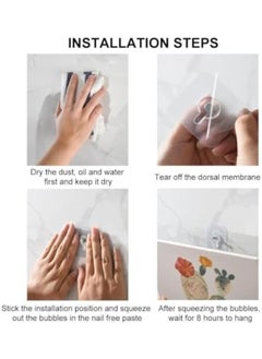 Generic Wall Stickers Set Of 5 Hooks, Self-Adhesive Transparent Hooks, Waterproof And Anti-Scratch, Suitable For Photos, Paintings, Watches  - Image 4
