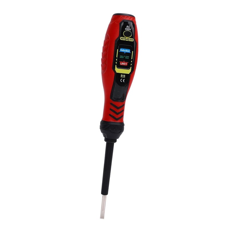 Voltage Detector Pen, NCV Detector, LED Indicators, Live Wire Test, Electrical Tester for Home DIY, ABS Material, AAA Battery, Lightweight (Red Flat-Head (Standard LED Light)) - Image 2