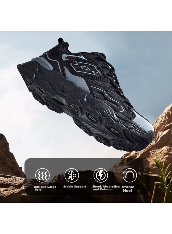 Lotto Men's Sports Shoes Hiking Shoes Outdoor Lightweight Casual Shoes Shock Absorption Wear-resistant Running Shoes Men 5950 Black Size 39 - Image 4