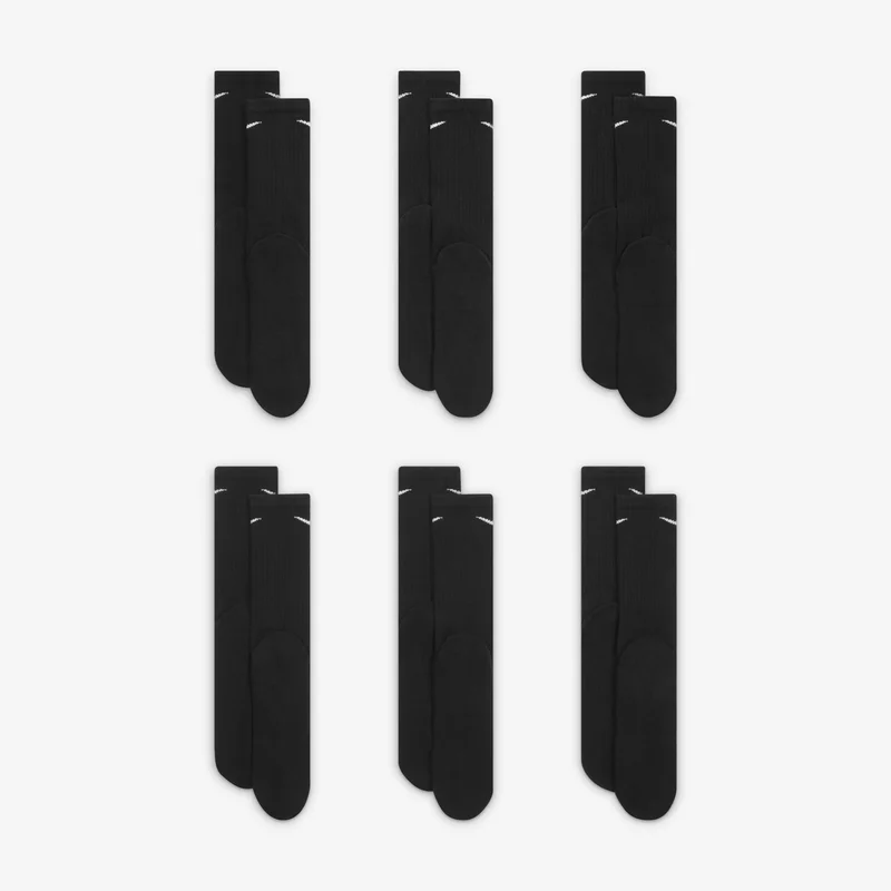 Nike Black Men's Everyday Cushioned Training Crew Socks (6 Pack)  | Best Price UAE