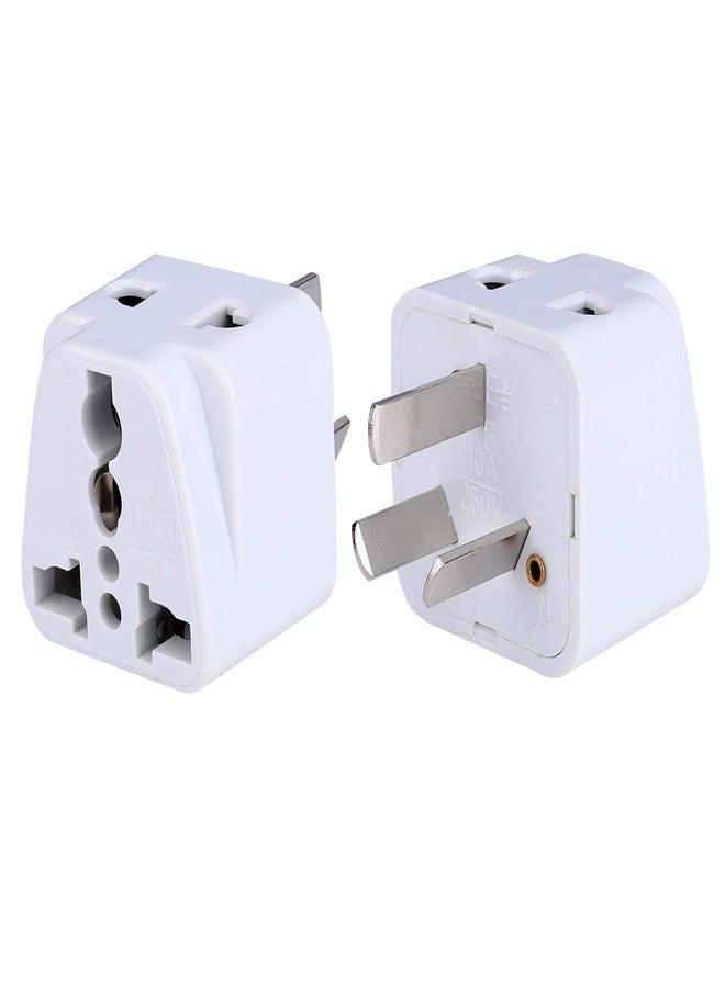MX Universal Travel Adapter Type I - 2‑Pack Conversion Plug for India, Australia, China, New Zealand & More - Rated 10 A / 250 V, Safety Shutters, Travel‐Ready - Image 1