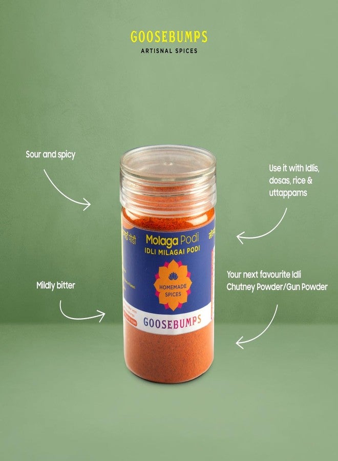 Goosebumps Molagai podi | Homemade Podi Gunpowder | Ready to use | Artisanal & Authentic | No Bulking Agent, artifical colours or preservatives used | Idli Dosa Chutney | 90g - Image 3