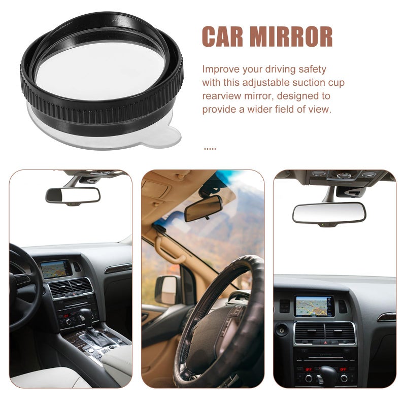 Adjustable Wide Angle Rearview Mirror Pair with Suction Cup and Rain Shield for Improved Blind Spot Visibility - Image 5