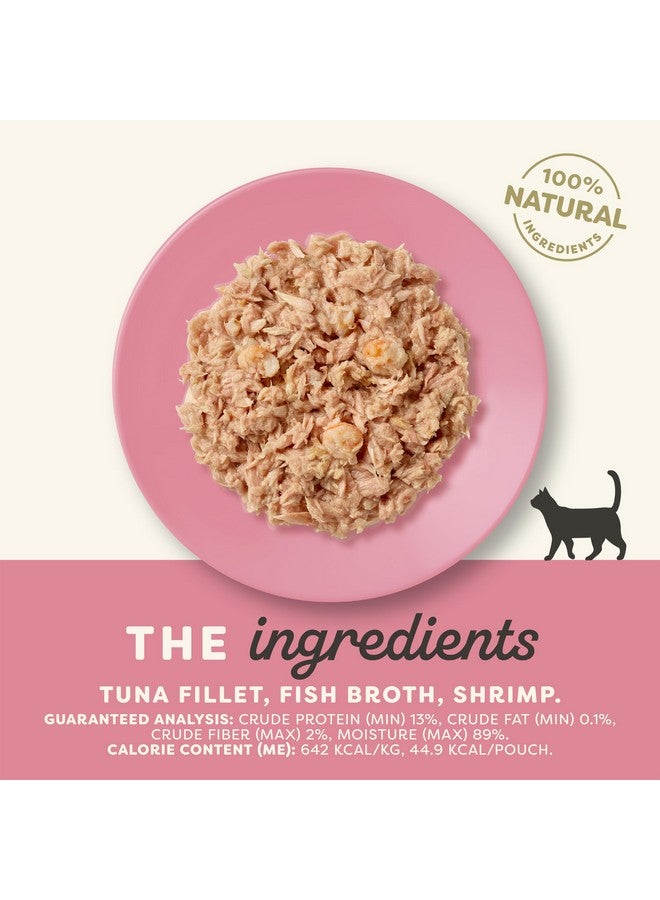 آبلاوس طعام القطط الرطب الطبيعي من أبلاوز في مرق، أكياس طعام القطط الرطب محدودة المكونات، بدون إضافات، مصنوع من مكونات طبيعية، تونة مع روبيان في مرق (12 كيسًا × 2.47 أونصة) - Image 3