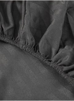 LUNA Home Fitted sheet with elastic corner 180*200+30cm with 2 pillow cases, bedsheet set 0f 3 piece king size, black.  - Image 5