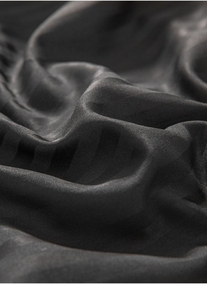 LUNA Home - 3 Pcs King Size Fitted sheet with elastic corner 180*200+30cm with 2 pillow cases, bedsheet set, black. - Image 1