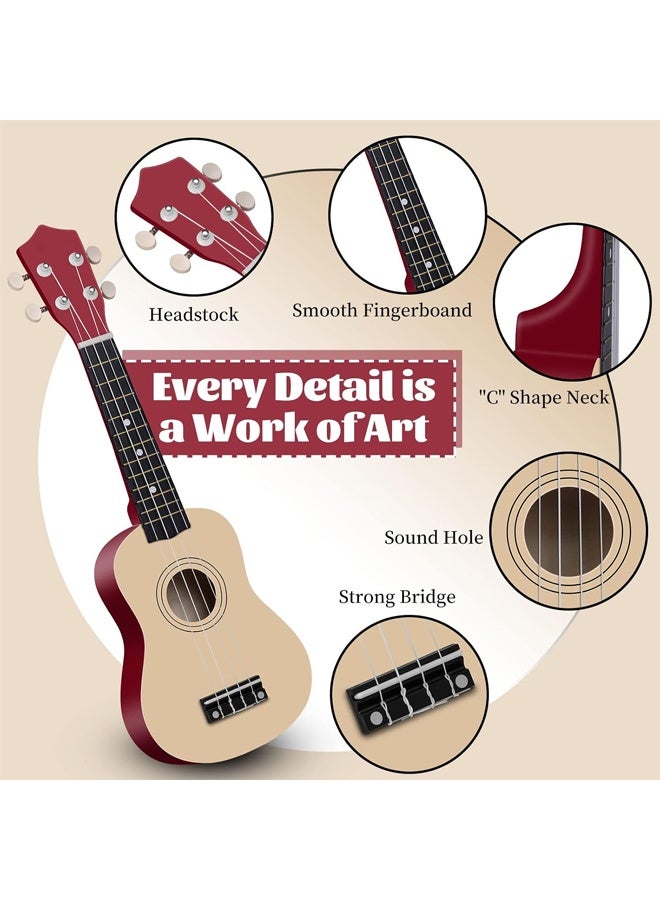 DUNISO 21 Inch Ukulele, with Guitar Bag , Clip-on Tuner, Nylon Cord, Capo String Pick,Cleaning Cloth, Ukulele For Students, Children and Beginners ﻿ - Image 3