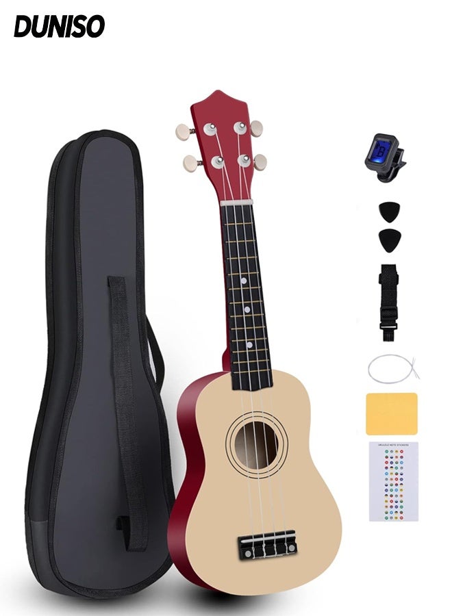 DUNISO 21 Inch Ukulele, with Guitar Bag , Clip-on Tuner, Nylon Cord, Capo String Pick,Cleaning Cloth, Ukulele For Students, Children and Beginners ﻿ - Image 1