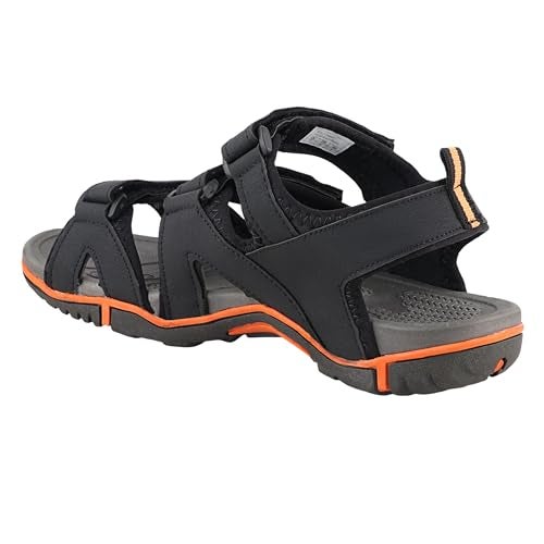 FUEL Sandals & Floaters for Mens & Boys Comfortable & Lightweight Dailywear, Anti-Skid Flexible & Breathable for Running, Walking Stylish Casual Sandal for Outdoor Footwear For Gents (Charlie) (7UK-BLACK-ORANGE) - Image 3