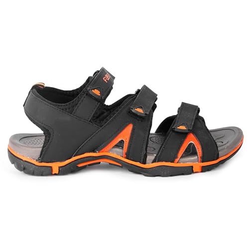 FUEL Sandals & Floaters for Mens & Boys Comfortable & Lightweight Dailywear, Anti-Skid Flexible & Breathable for Running, Walking Stylish Casual Sandal for Outdoor Footwear For Gents (Charlie) (7UK-BLACK-ORANGE) - Image 5