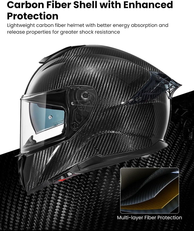 ILM Full Face Motorcycle Helmet with Widening Visor - DOT Model-861 - Image 4