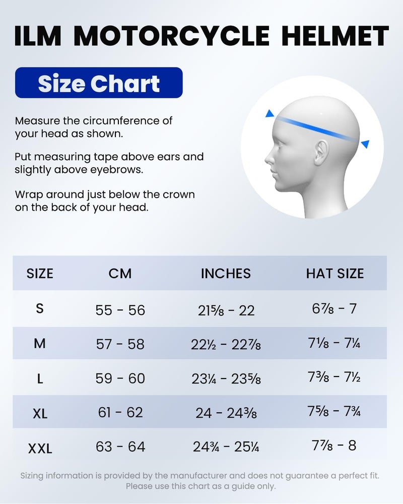 ILM Full Face Motorcycle Helmet with Widening Visor - DOT Model-861 - Image 2