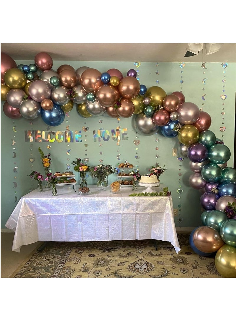 Home zone Metallic Balloons 12 Inch Rainbow Chrome Balloons 35Pcs Assorted Colours Multicolour Latex Balloons for Kids Birthday Wedding Party Decorations - Image 5