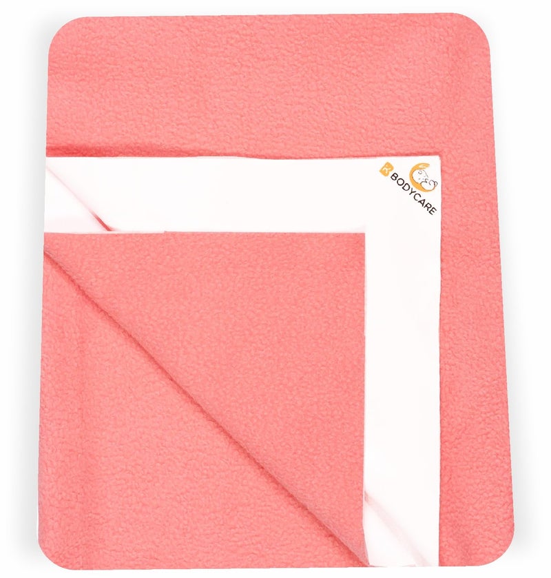Bodycare Baby Dry Sheet Waterproof Bed Protector | Extra Absorbent | Anti - Bacterial & Odour Free Washable Gifts Pack, PACK of 2 Coral Candy & Firozi 100 X 140 CM - Image 2