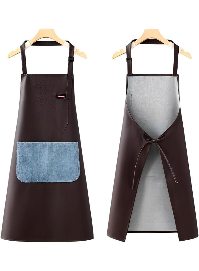 MOMENT طقم مئزر شيف للرجال والنساء احترافي للطهي مع جيوب - قابل للتعديل - مآزر بيب - مقاوم للماء والزيت - Image 1