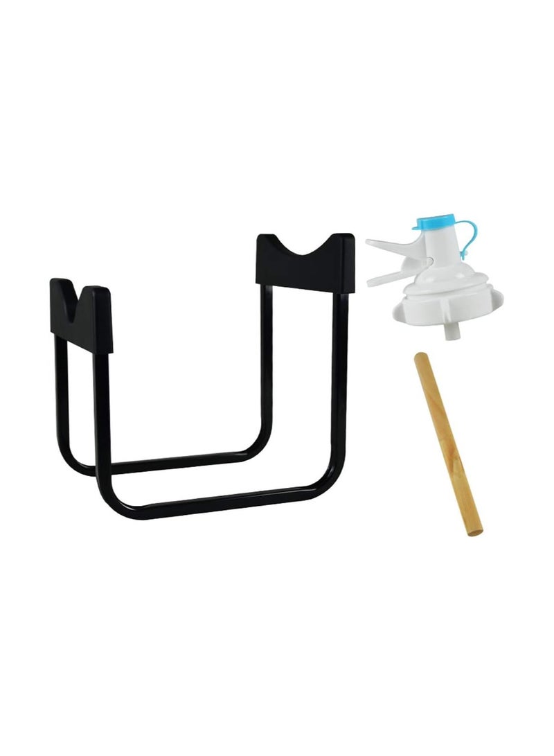 DubaiGallery حامل زجاجة ماء سعة 5 جالون مع موزع (رف مرتفع 35 سم) - حامل متين وغير قابل للتسرب مع فوهة قابلة لإعادة الاستخدام، مقاوم للصدأ ومتوافق مع زجاجات غير مل-threaded بقطر 55 مم - Image 2