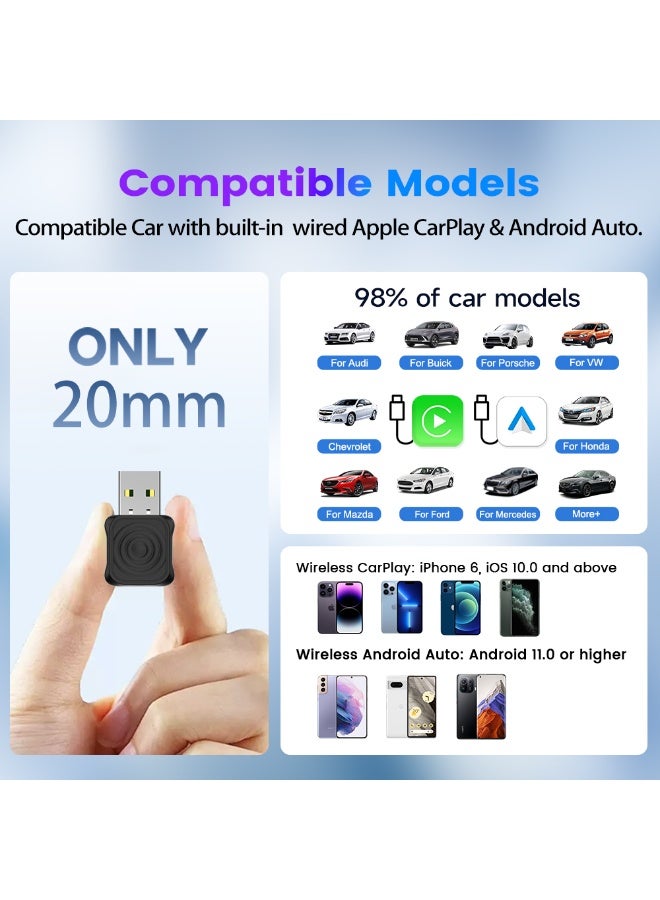 Carlinkit Mini Ultra 1 WiFi 6 Car AI Box | Wireless CarPlay & Android Auto Adapter | USB-A/USB-C Plug & Play | 5.8GHz Fast Connection | Auto-Connect & OTA Upgrade | Compatible with Factory Wired CarPlay Cars (2026) - Image 5