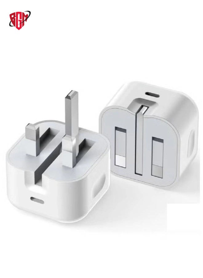 BGM - 20W USB-C Fast Charger Plug Compact Wall Adapter for iPhone, Samsung, iPad & More, UK-Compatible - Image 1