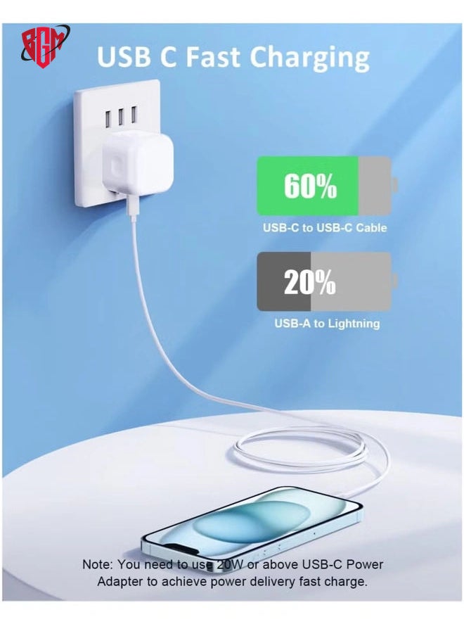 BGM - 20W USB-C Fast Charger Plug Compact Wall Adapter for iPhone, Samsung, iPad & More, UK-Compatible - Image 1