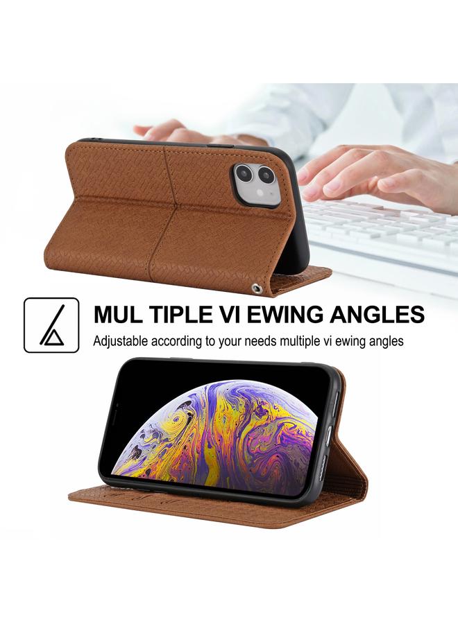 Zaboon Case For iPhone 12 / 12 Pro Woven Texture Stitching Magnetic Horizontal Flip PU Leather Case with Holder & Card Slots & Wallet & Lanyard - Image 5