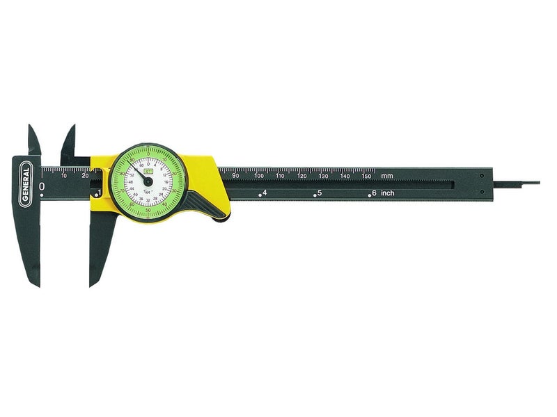 General Tools 142 Plastic Dial Caliper, 0-6" Range, .01" & 1/64" - Image 1