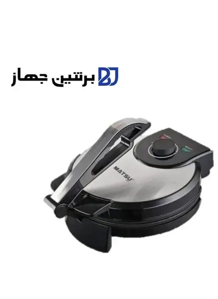Generic MATSU 10-Inch Electric Roti Maker – 1200W Non-Stick Chapati Press for Home Use – Flatbread Maker with Stainless Steel Body, Adjustable Temperature Control, Dual Indicator Lights, Safety Lock, Easy-Clean Surface, 220-240V Kitchen Appliance for UAE Homes  - Image 4