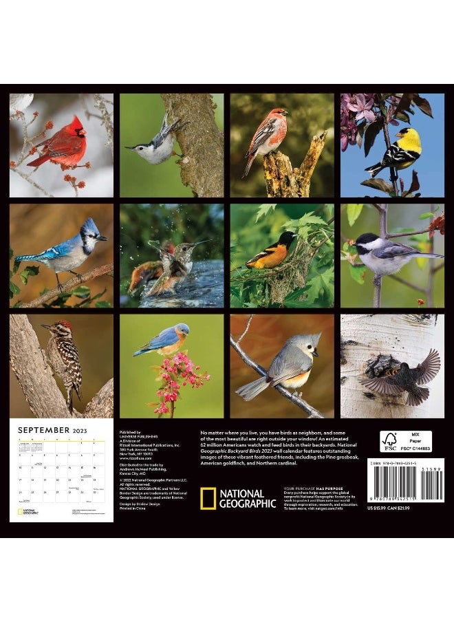 National Geographic: Backyard Birds 2023 Wall Calendar  - Image 2