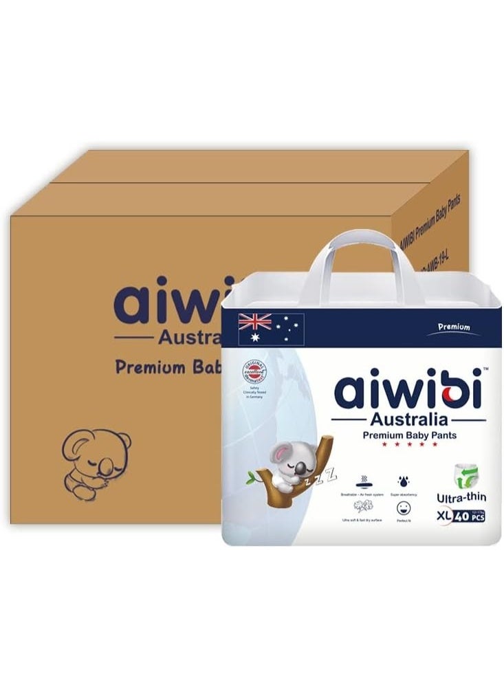 aiwibi Baby Pant Diaper, Size 5, XL, 12-17 kg, Jumbo Box, 4X40Pcs - Image 1