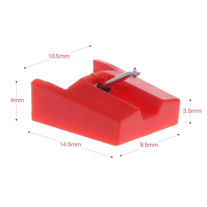 Record Player Needle Sapphire Tipped Ceramic Needle Stylus Tip Replacement for Turntable Phonography Compatible with Crosley Fisher ION OTTO Record Players Red Pack of 1 - Image 2