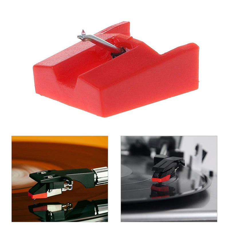 Record Player Needle Sapphire Tipped Ceramic Needle Stylus Tip Replacement for Turntable Phonography Compatible with Crosley Fisher ION OTTO Record Players Red Pack of 1 - Image 5