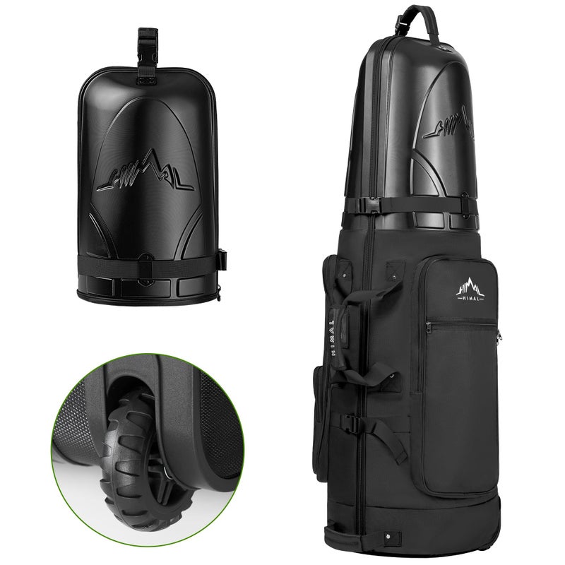 UNIHIMAL Golf Travel Bag with Hard Case Top, 1680D Heavy Duty Oxford Golf Club Travel Bags for Airlines with Wheels Easy to Maneuver - Image 1