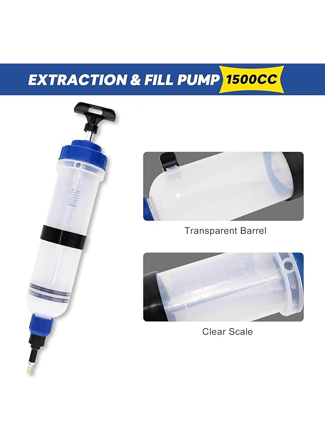 Excefore 1500Ml Manual Fluid Extractor Pump, Oil Extraction And Filling Pump, Gear Oil & Brake Fluid Changes, Fluid Syringe Style Pump For Atv Boat Automotive Fluid Extraction (1500Cc/1.58Qt./51Oz) - Image 4