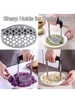 Master Gold Ubitree Potato Masher, Heavy Duty Stainless Steel Avocado Masher Versatile Food Masher for Vegetable, with Broad Horizontal Fine Plate Ergonomic Soft Grip and Non-Slip Handle  - Image 4