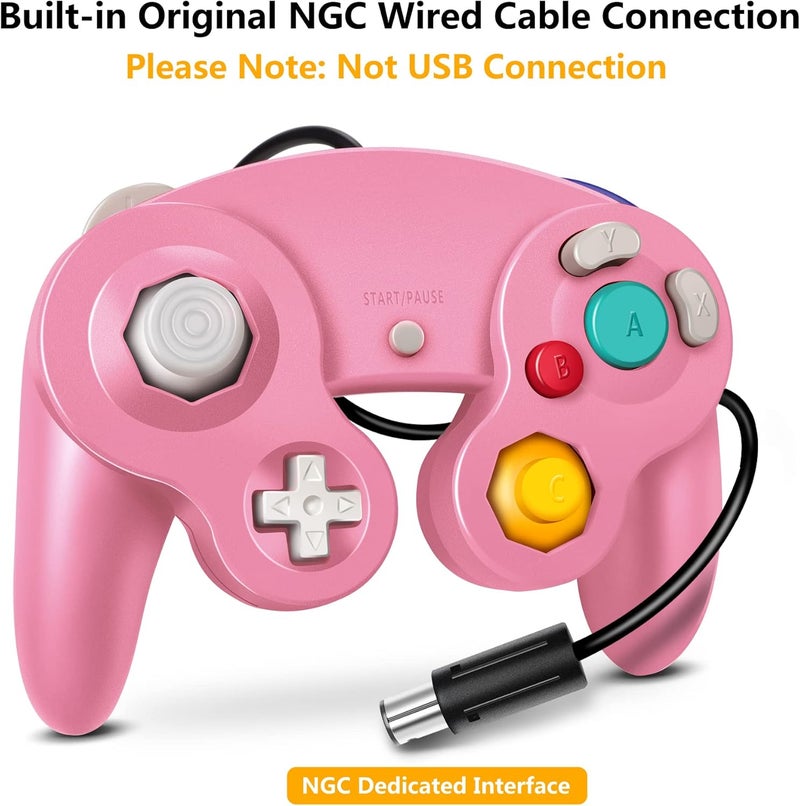 FIOTOK Gamecube Controller, Classic Wired Controller for Wii Nintendo Gamecube (Pink & Purple-2Pack) - Image 2