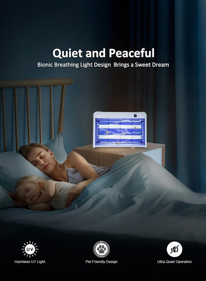 في ماكس صاعق حشرات كهربائي 40 وات قابل للتعليق، مصباح قاتل للبعوض مع ضوء الأشعة فوق البنفسجية، مصيدة ذباب داخلية وخارجية، مكافحة آفات كهربائية للمنزل والمطبخ والحديقة والشرفة - Image 3