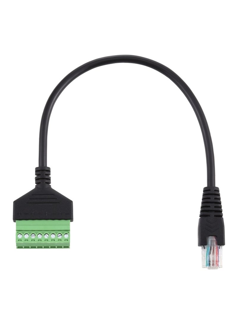 بيوينتي كابل محول RJ45 ذكر إلى طرف توصيل 8 سنون بدون لحام، موصل USB بدون لحام، بطول 30 سم. - Image 3