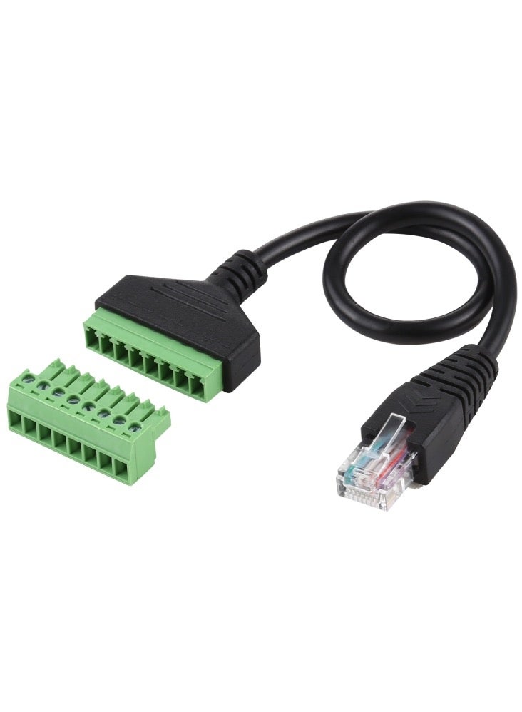 بيوينتي كابل محول RJ45 ذكر إلى طرف توصيل 8 سنون بدون لحام، موصل USB بدون لحام، بطول 30 سم. - Image 1