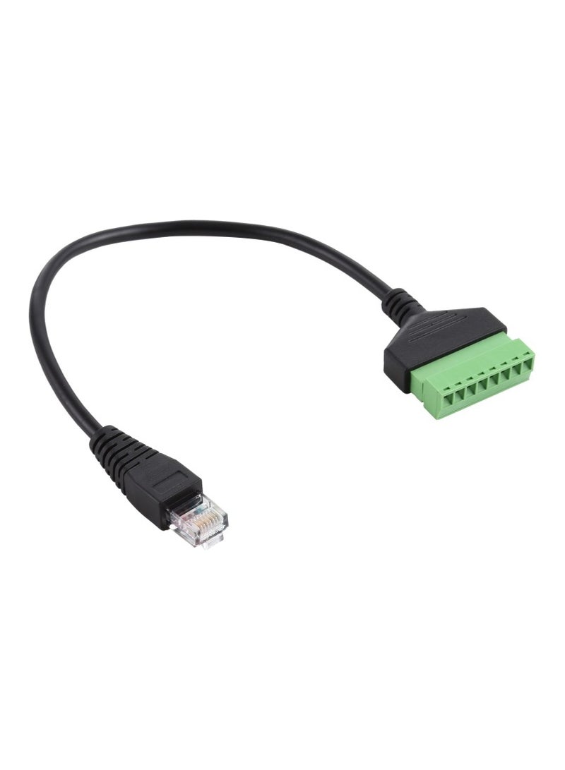 بيوينتي كابل محول RJ45 ذكر إلى طرف توصيل 8 سنون بدون لحام، موصل USB بدون لحام، بطول 30 سم. - Image 2
