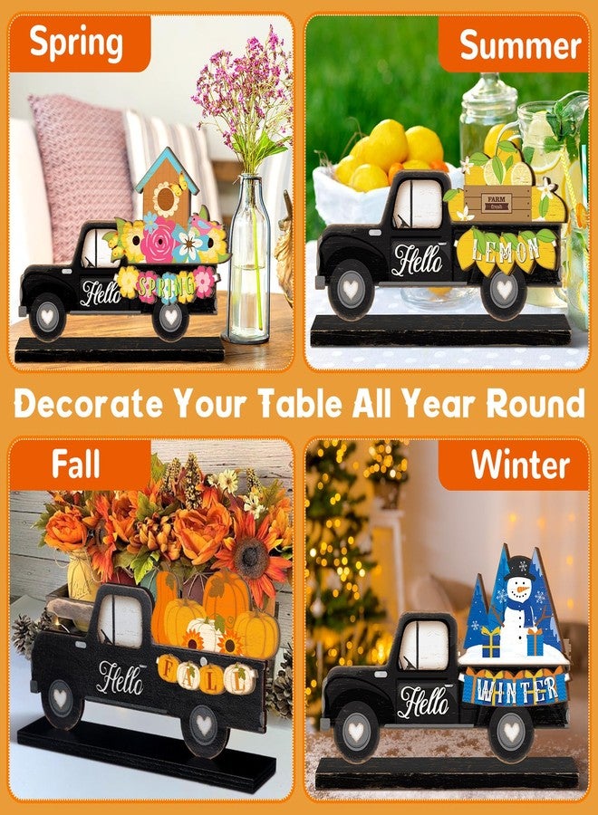 Anglechic 34 Pcs Valentines Day Interchangeable Truck Seasonal Sign Holiday Tier Tray Decor Set Farmhouse Rustic Wooden Welcome Ornaments Home Gifts - Image 5